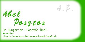abel posztos business card